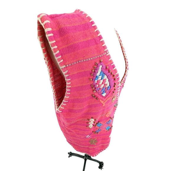 Sigrid Olsen Women Sleeveless Embroidered Beaded Knitted Vest Pink Size Large - Picture 3 of 10